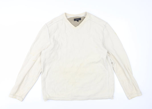 Next Men's Beige Pullover Sweatshirt L Long Sleeve