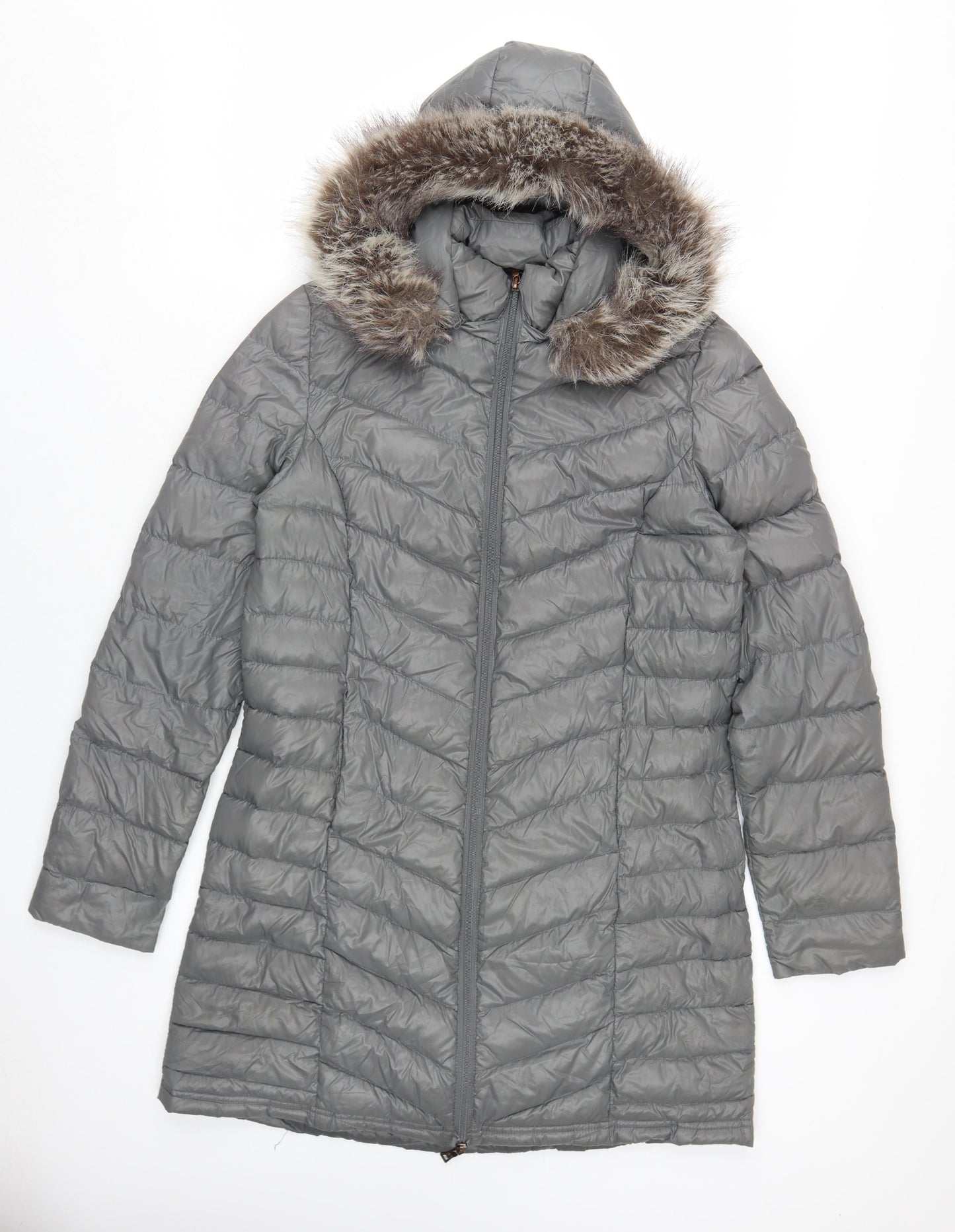 Peace Love Chill Women's Grey Puffer Jacket Coat M
