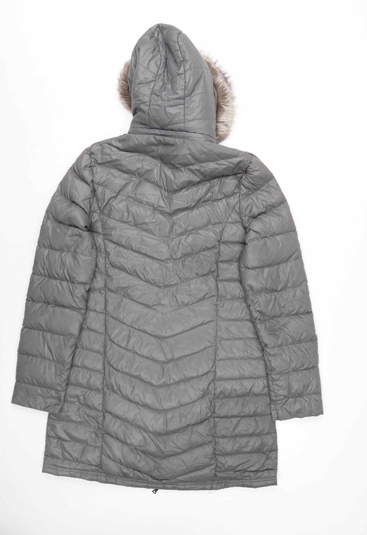 Peace Love Chill Women's Grey Puffer Jacket Coat M