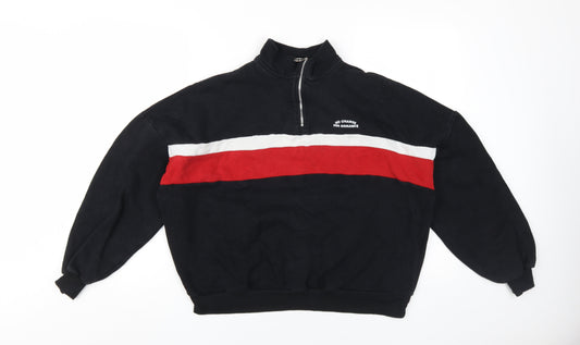 Pull&Bear Women's Black Medium Colourblock Sweatshirt