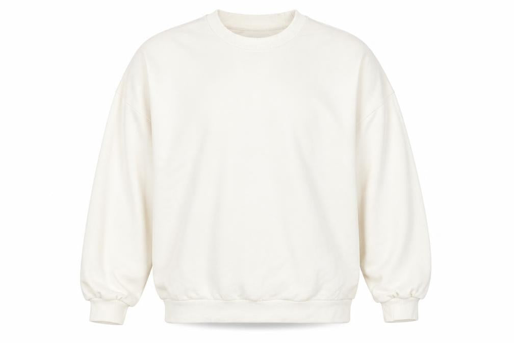 Bershka Ivory Unisex Sweatshirt M Pullover Knit Crew Neck