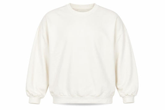 Bershka Ivory Unisex Sweatshirt M Pullover Knit Crew Neck