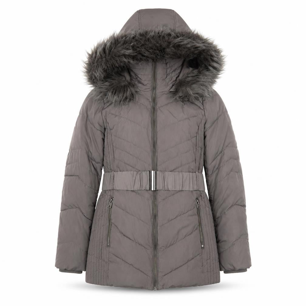 Wallis Women's Grey Puffer Jacket Size S Hooded