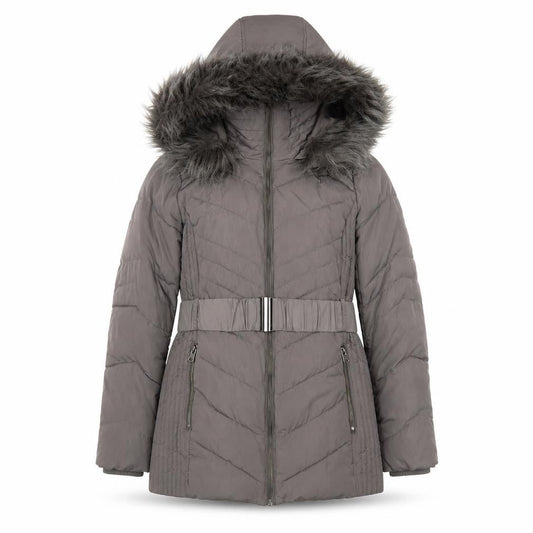 Wallis Women's Grey Puffer Jacket Size S Hooded