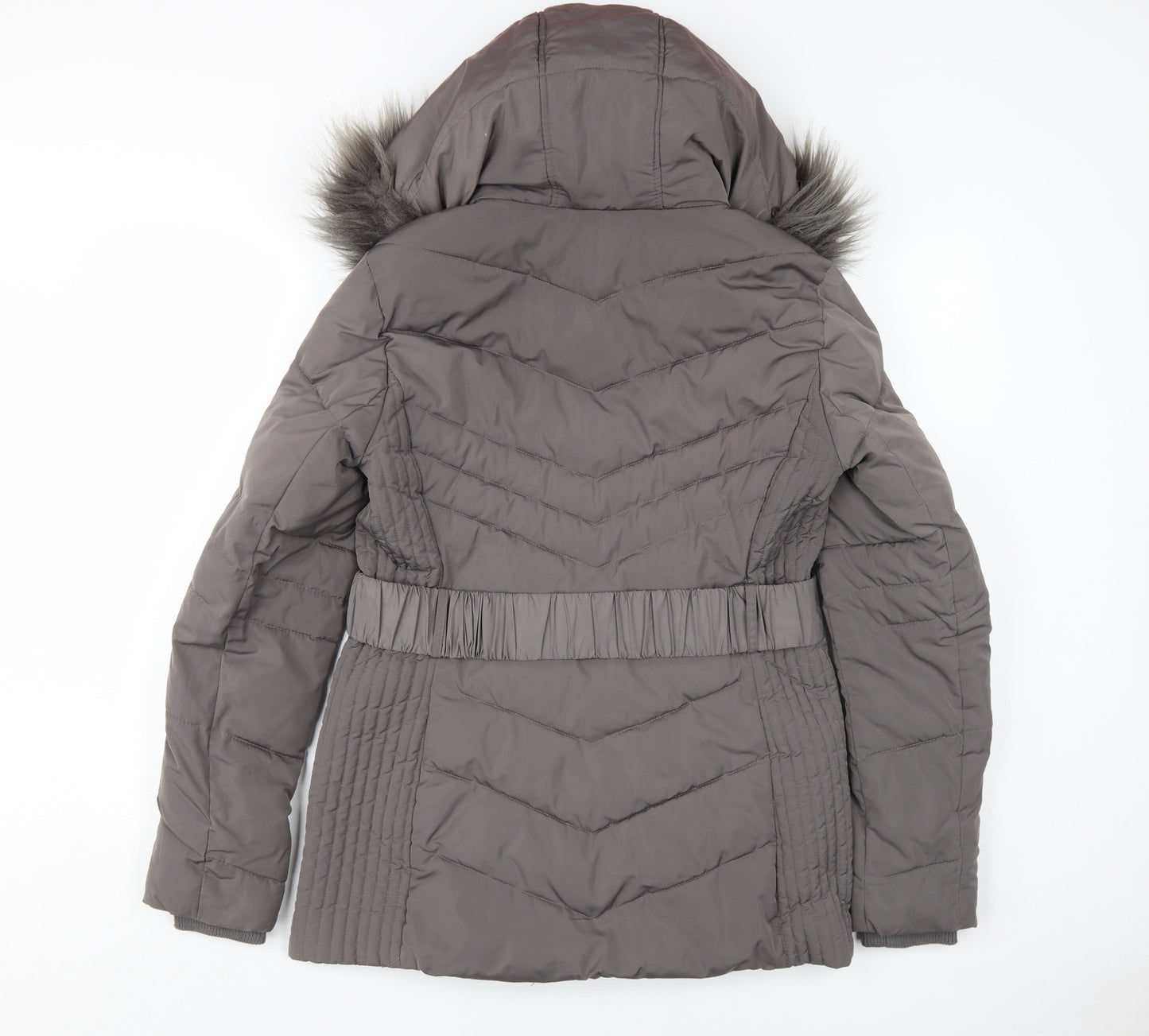 Wallis Women's Grey Puffer Jacket Size S Hooded