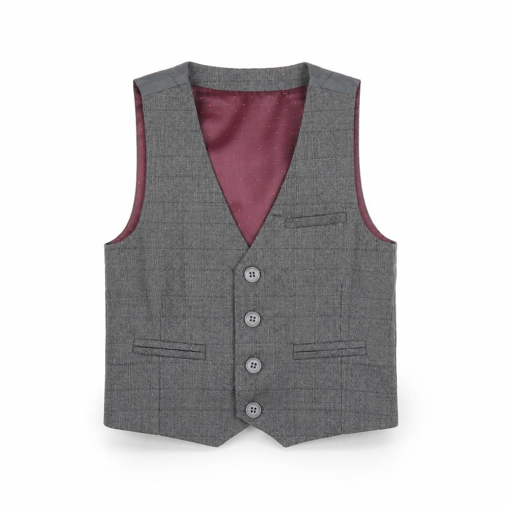 Next Boys Grey Check Suit Waistcoat 3 Years Formal