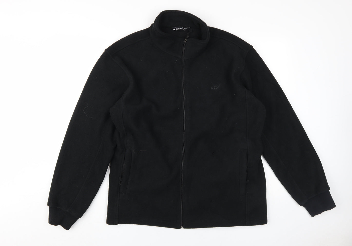 Guodil Men's Black Fleece Jacket L Stand-Up Collar