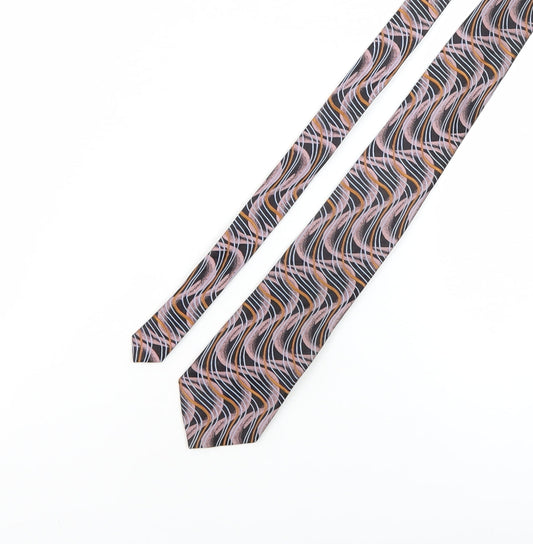 Kent Men's Multicoloured Slim Geometric Silk Tie