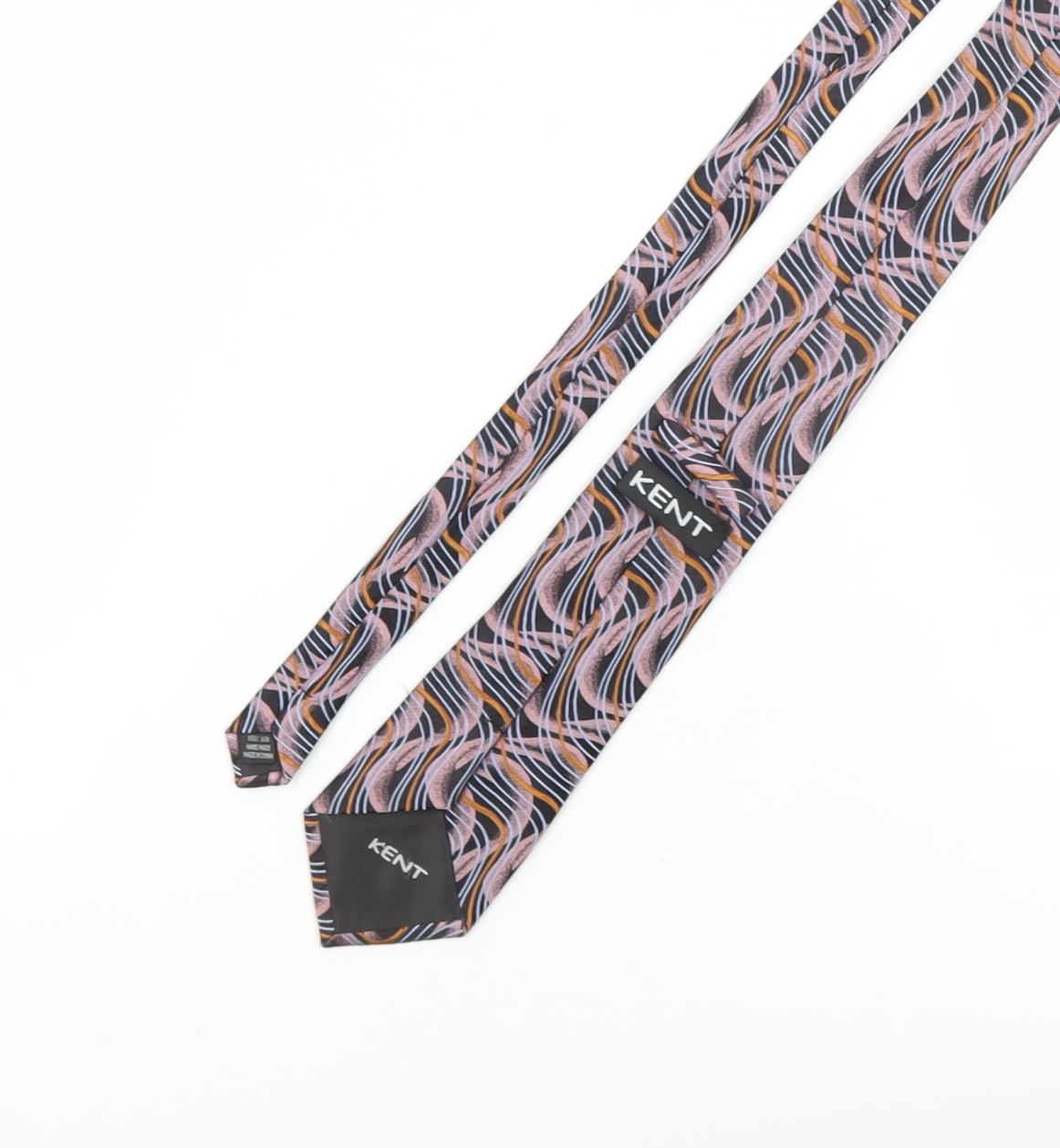 Kent Men's Multicoloured Slim Geometric Silk Tie
