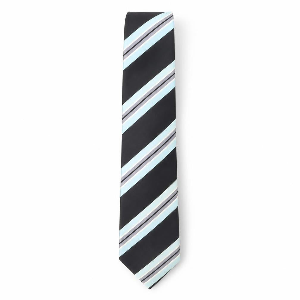 River Island Men's Black Striped Silk Tie