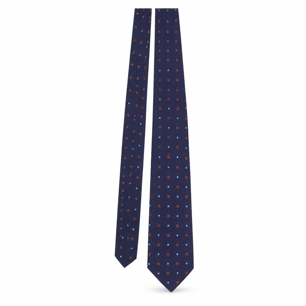 Christian Berg Men's Blue Silk Polka Dot Tie One Size