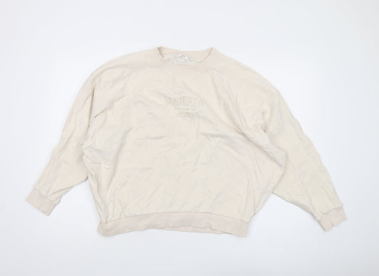 MNG Women's Ivory Pullover Sweatshirt, Medium
