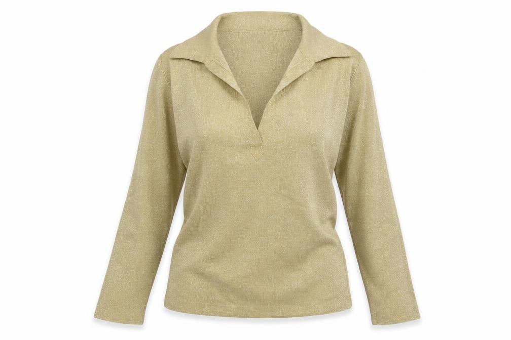 Jane by Marciano Women's Gold Collared Pullover Jumper - S