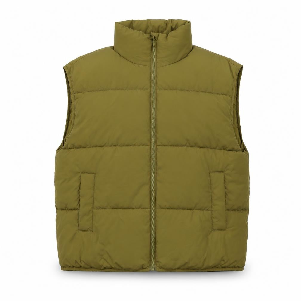 H&M Unisex Green Puffer Jacket, Size M, Full Zip