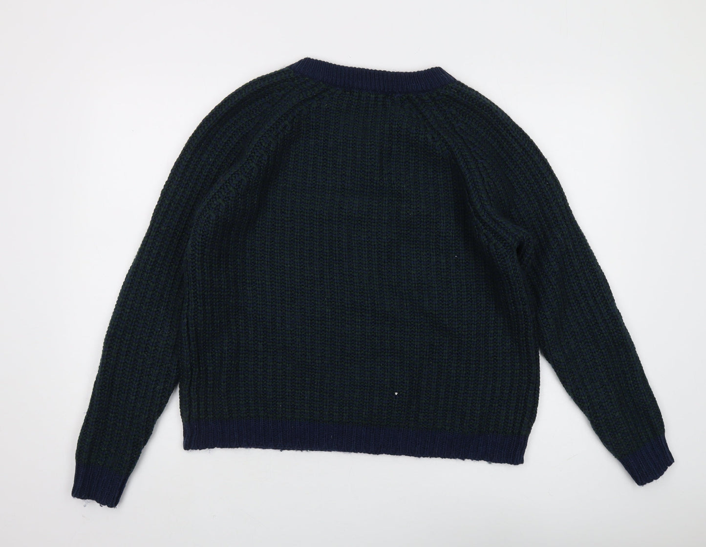 ASOS Women's Blue Chunky Knit V-Neck Jumper S