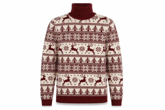 ASOS DESIGN Men's Red XS Roll Neck Christmas Jumper