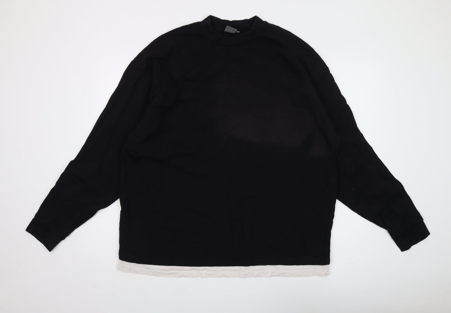 ASOS Unisex Black Pullover Sweatshirt L Cotton