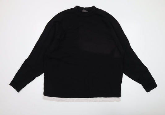 ASOS Unisex Black Pullover Sweatshirt L Cotton