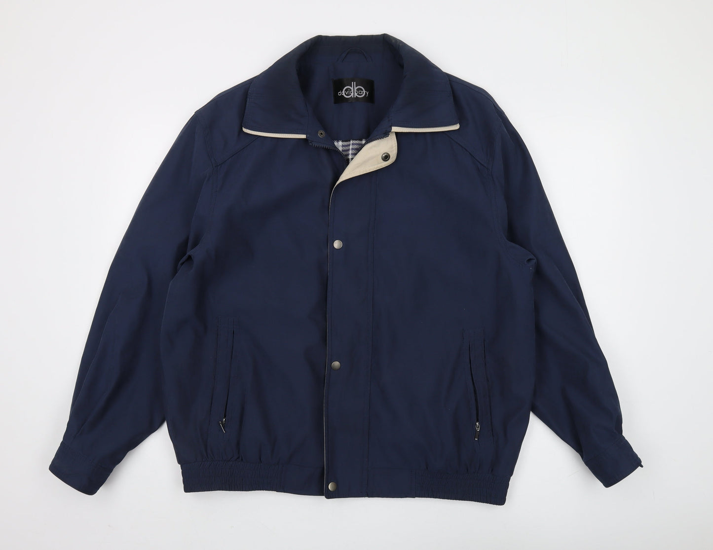 David Barry Men's Blue Windbreaker Jacket L