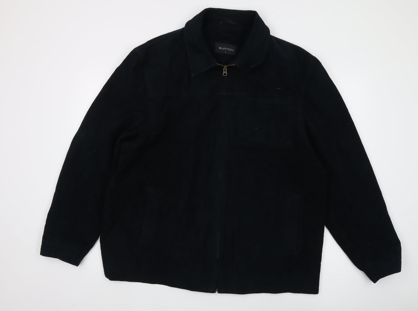 Burton Men's Black Cotton Jacket - Large, Zip Closure