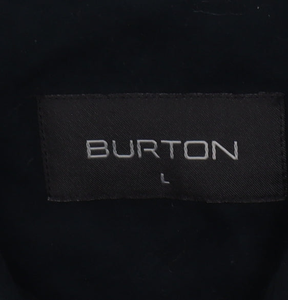 Burton Men's Black Cotton Jacket - Large, Zip Closure