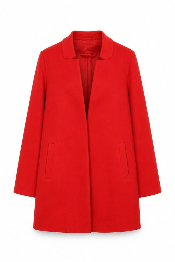 Dorothy Perkins Women's Red Coat Size 12 Mid-Length Open