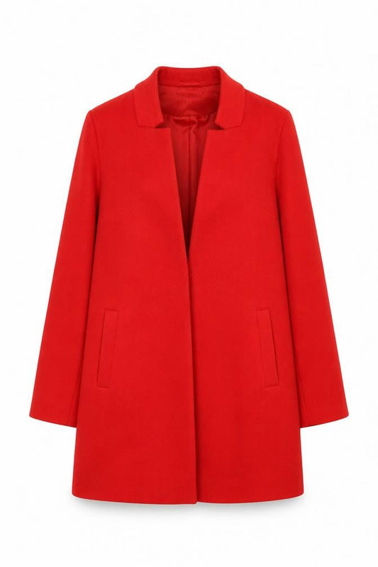 Dorothy Perkins Women's Red Coat Size 12 Mid-Length Open