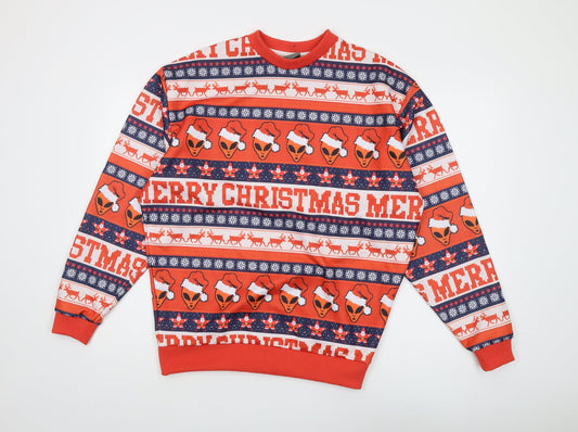 Asos Men's Christmas Alien Sweatshirt XS Multicoloured