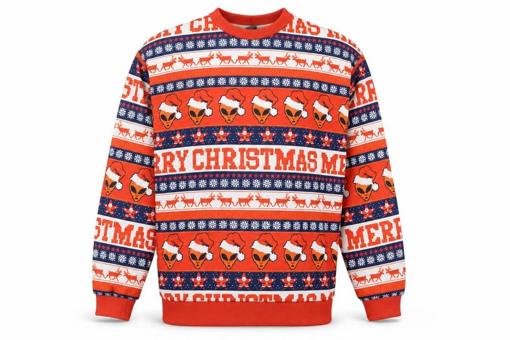 Asos Men's Christmas Alien Sweatshirt XS Multicoloured