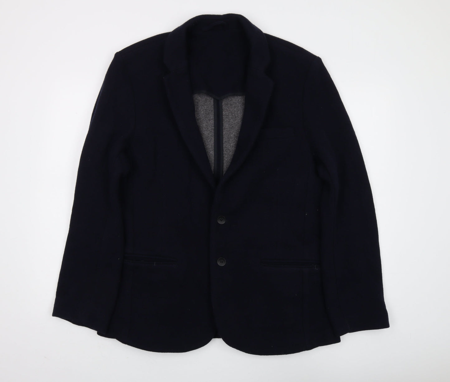 River Island Men's Blue Wool Blazer Size 44