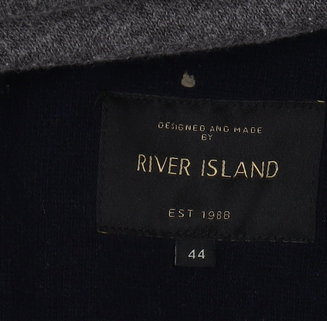 River Island Men's Blue Wool Blazer Size 44