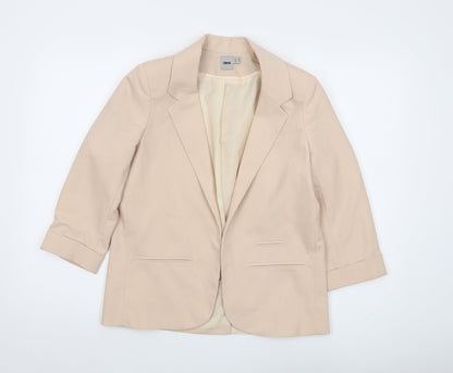 Additional front view of ASOS Women’s Beige Blazer, size UK 10, Regular 3/4 Sleeve