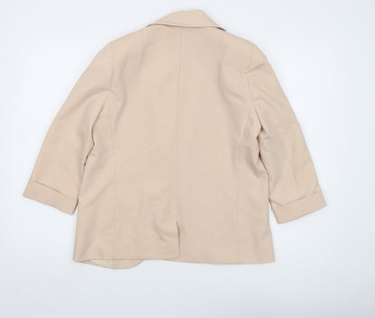 Back view of ASOS Women’s Beige Blazer, size UK 10, Regular 3/4 Sleeve