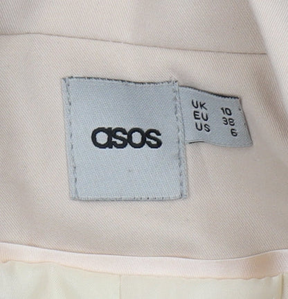 Brand and care label for ASOS Women’s Beige Blazer, size UK 10, Regular 3/4 Sleeve