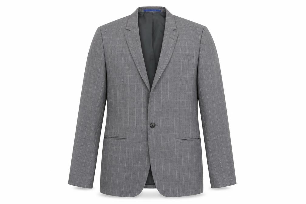 River Island Men's Grey Check Suit Jacket 38R