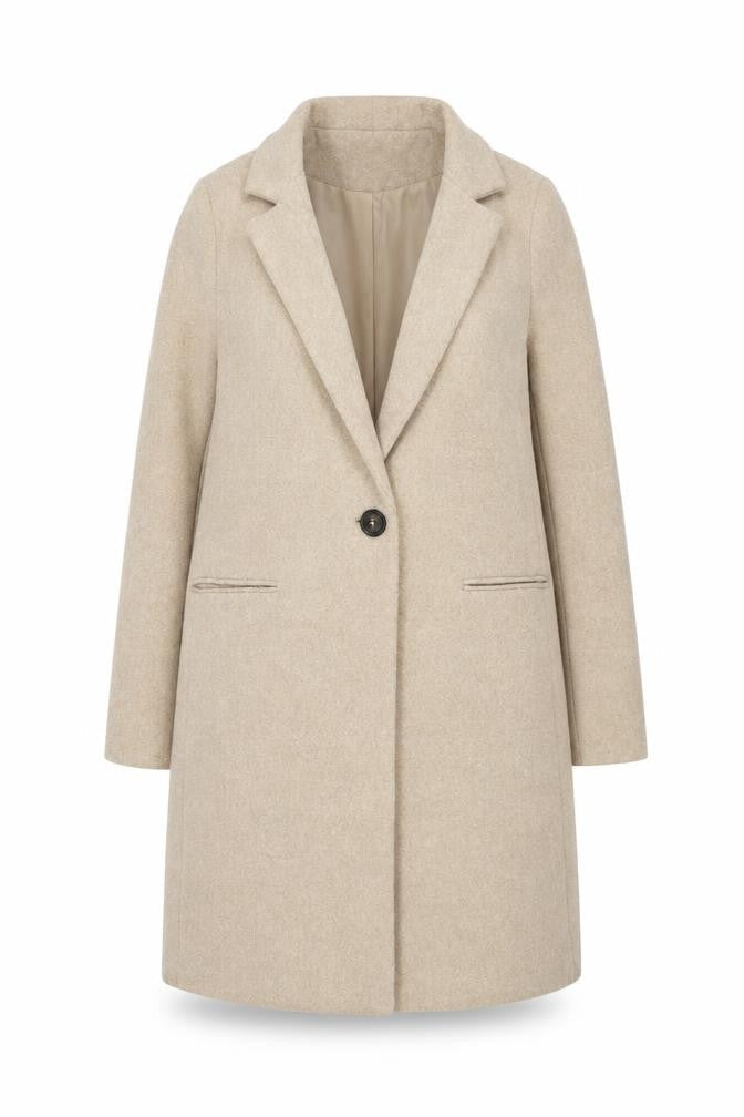 New Look Women's Beige Overcoat, Size 10, Casual & Formal