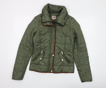 Additional front view of Only Women's Green Puffer Jacket, size S, Casual Style