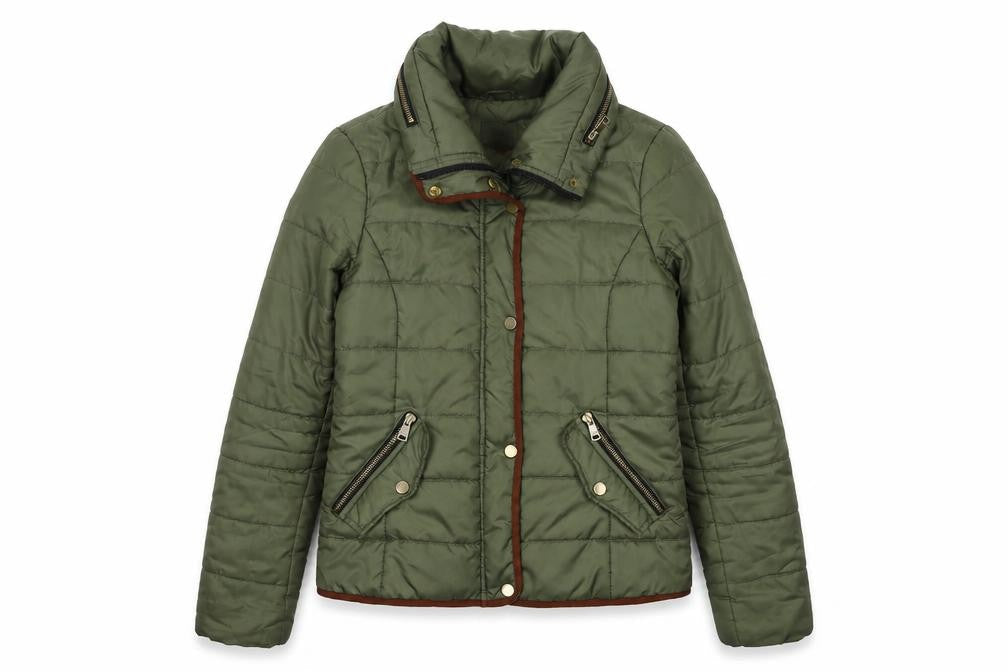 Only Women's Green Puffer Jacket, Size S, Casual Style