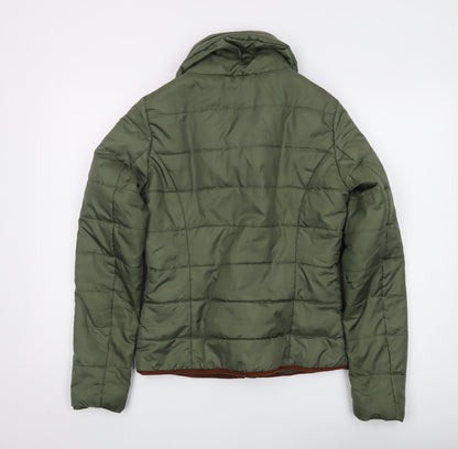 Back view of Only Women's Green Puffer Jacket, size S, Casual Style