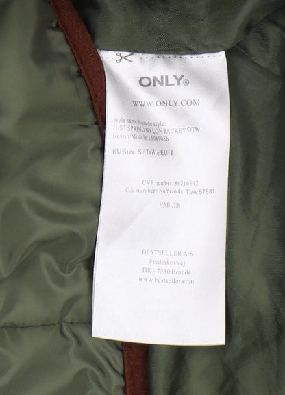 Close-up detail of Only Women's Green Puffer Jacket, size S, Casual Style