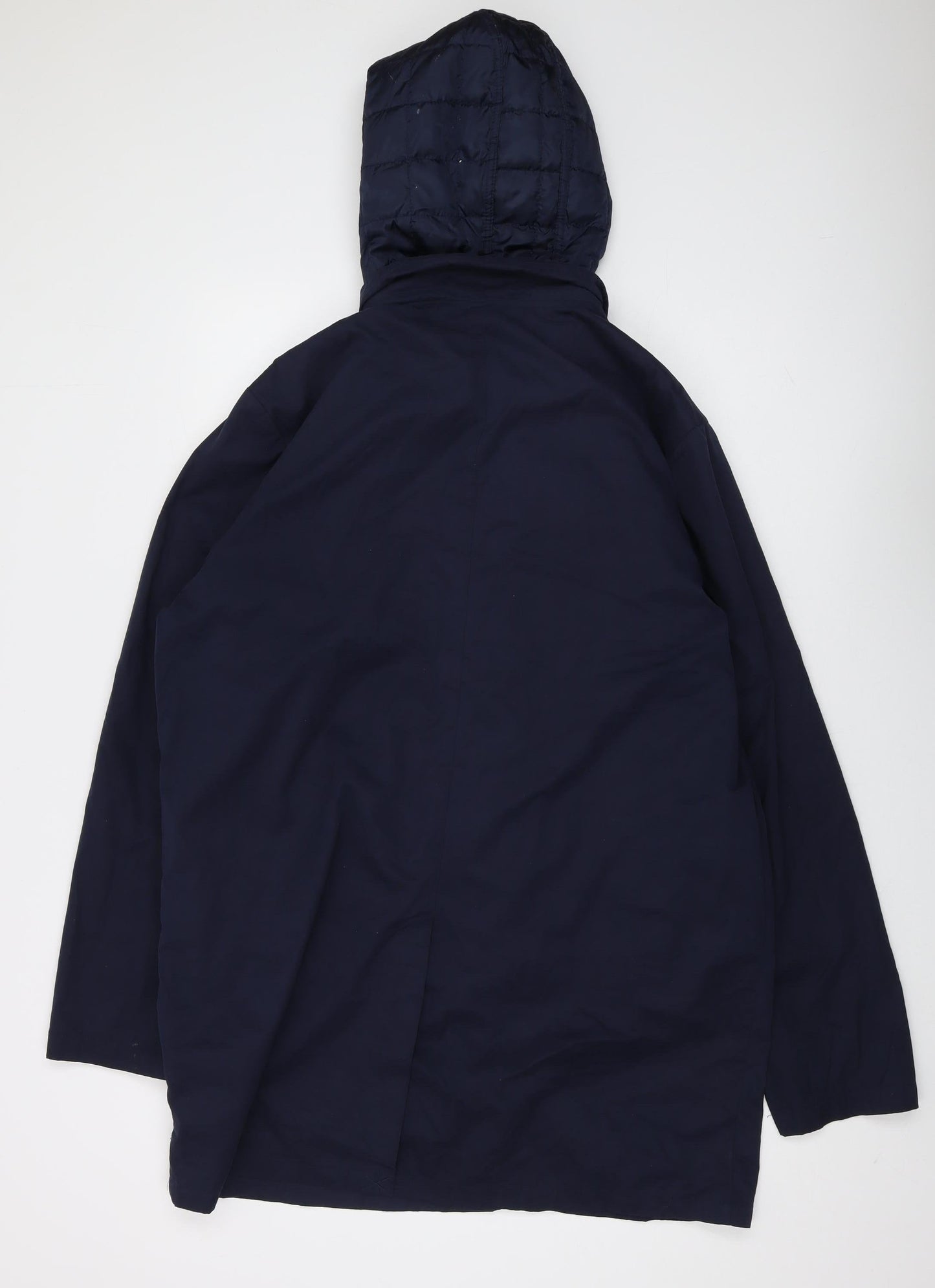 Bellfield Men's Blue Hooded Rain Coat Jacket L