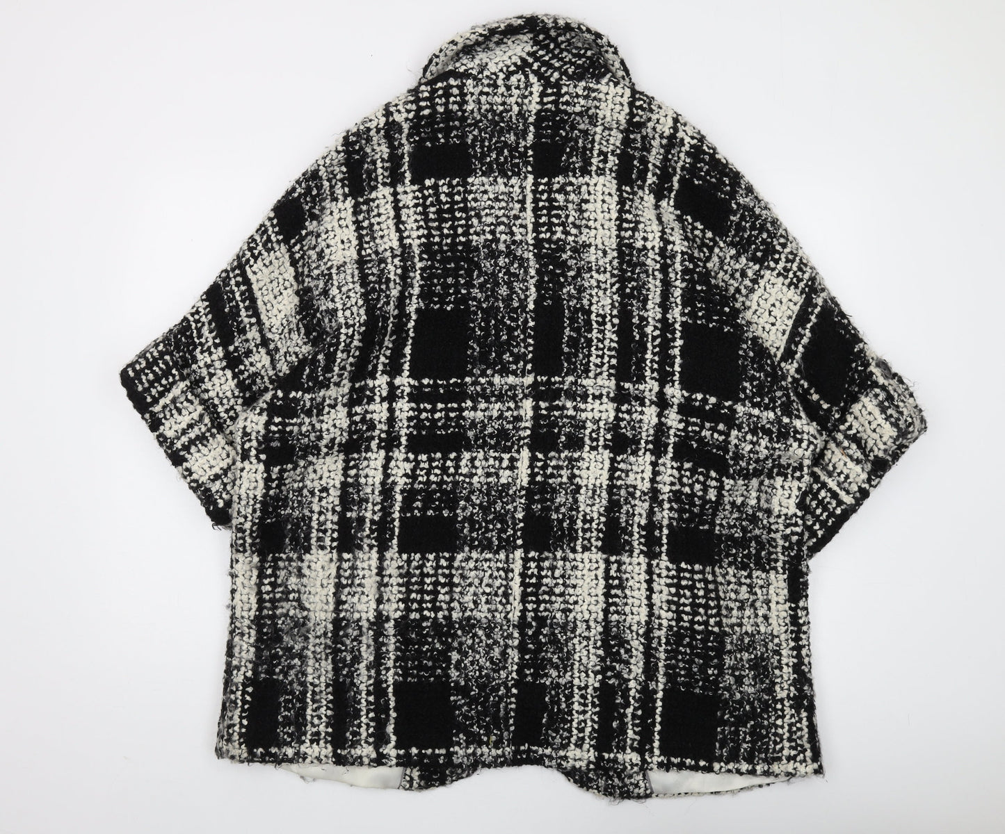 Per Una Women's Black Check Mid-Length Overcoat