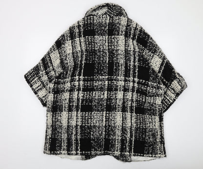 Per Una Women's Black Check Mid-Length Overcoat