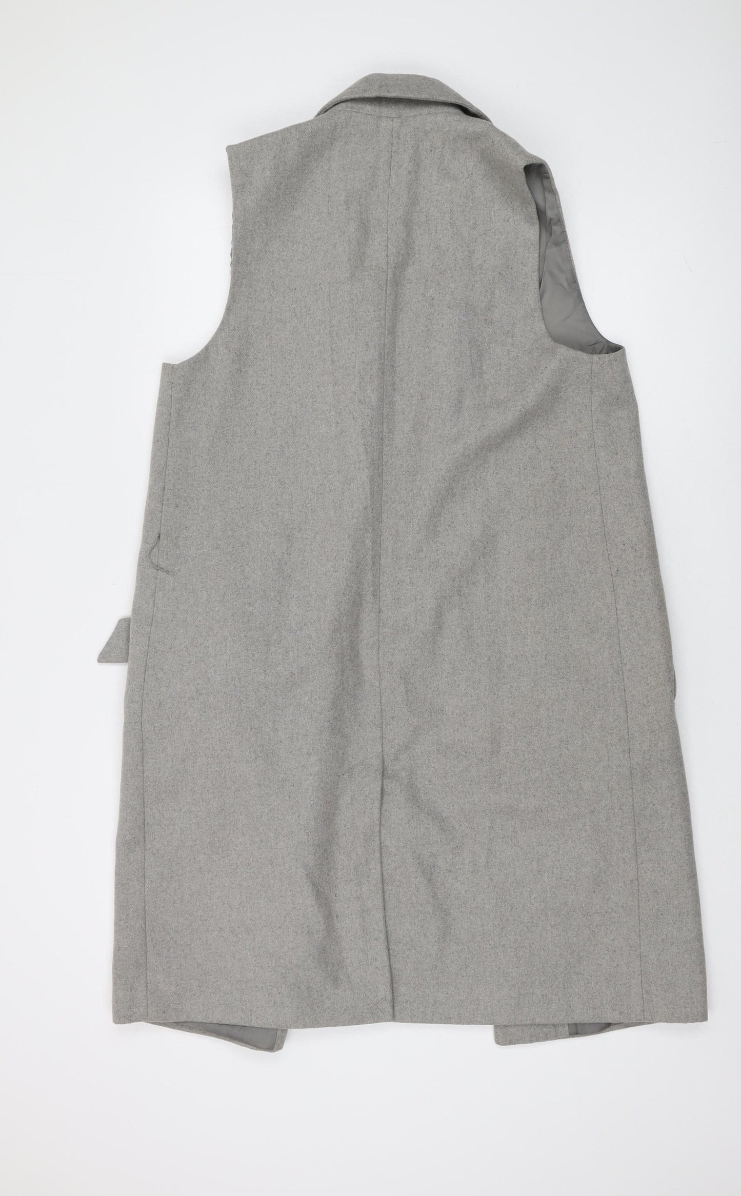 New Look Women's Grey Long Waistcoat UK 12 Sleeveless