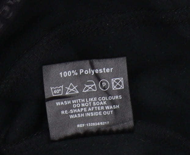 Brand and care label for TOG24 boys’ black fleece 1/4 zip hoodie, size 13, years
