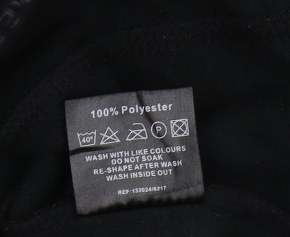 Brand and care label for TOG24 boys’ black fleece 1/4 zip hoodie, size 13, years