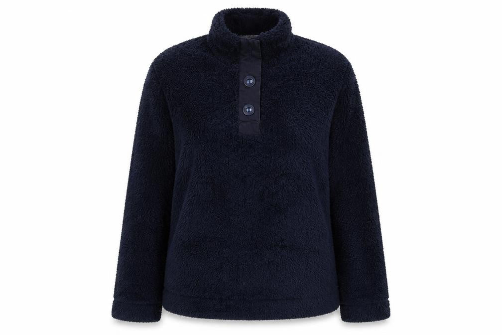 Regatta Women's Blue Henley Long Sleeve Pullover, UK 14