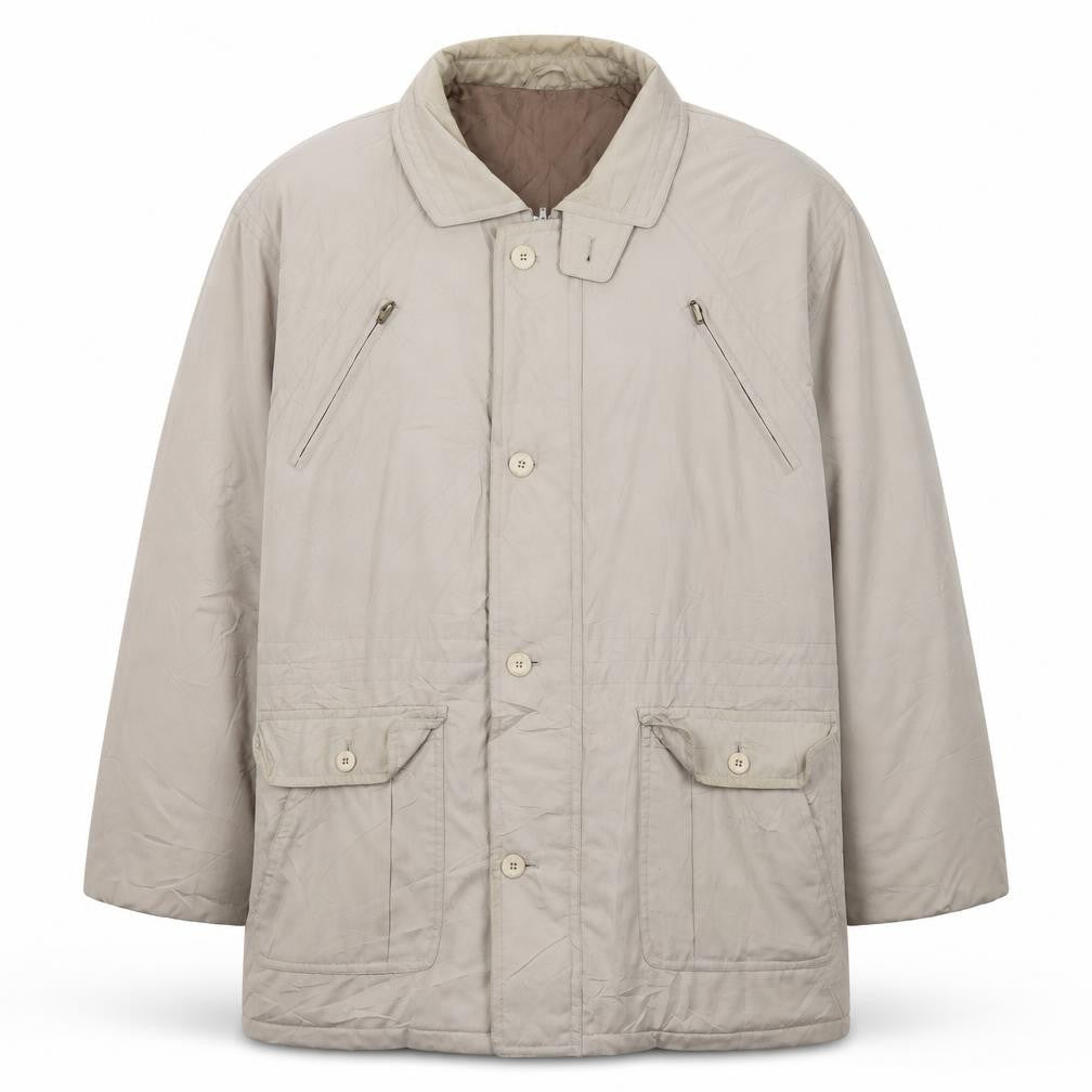 Aldon Men's Beige Overcoat 46 Regular Lined
