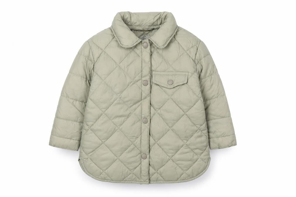 Zara Unisex Green Puffer Jacket 18-24M Quilted Lined