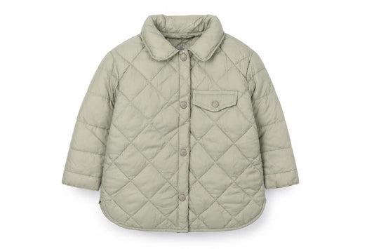 Zara Unisex Green Puffer Jacket 18-24M Quilted Lined